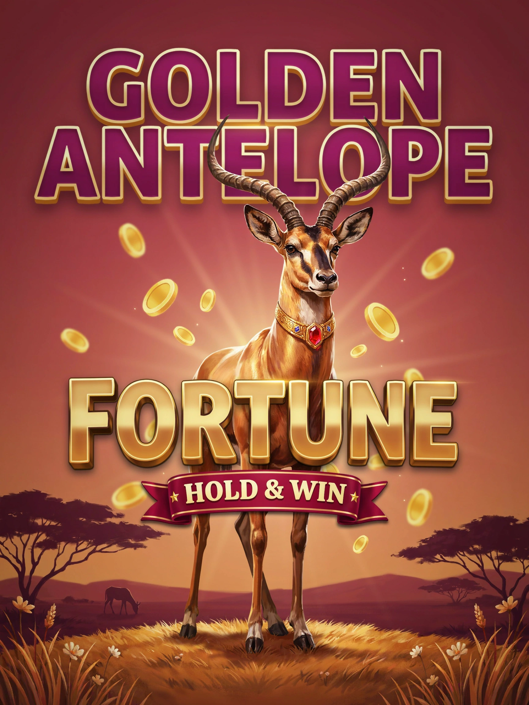 Game art for the Golden Antelope Fortune Hold and Win pokie
